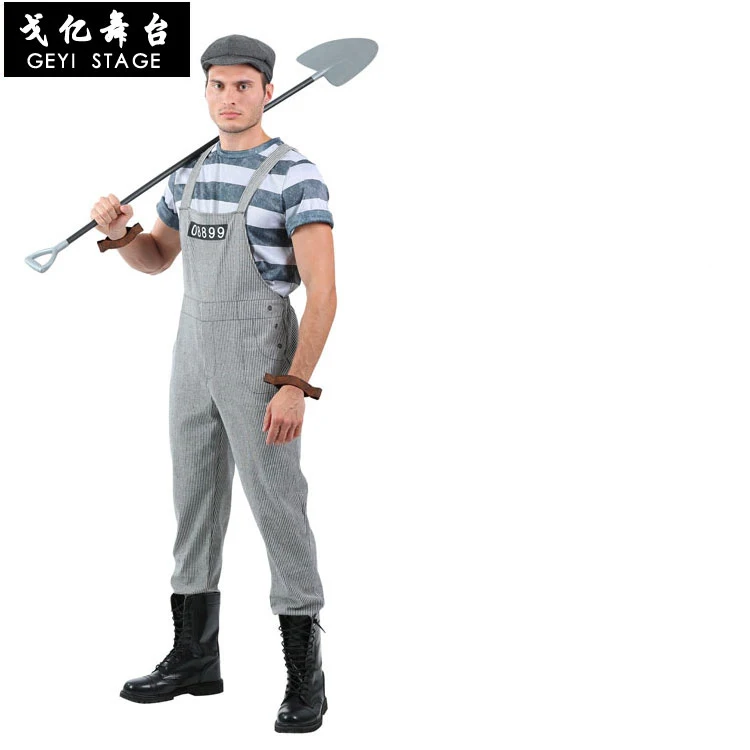 Карнавальвечерние костюм заключенного на Хэллоуин для мужчин женщин детей