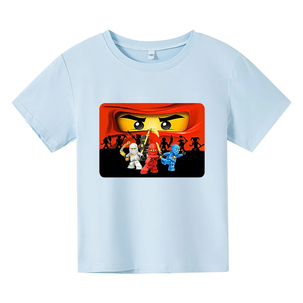 

2021 Summer Anime Cartoon Tee Baby Boy Clothes Kids lovely Ninja Clothes Ninjago T-Shirt Children Clothing Boy Girls Shirt