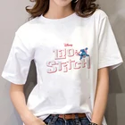 Лидер продаж, женская футболка с диснеевским Лило и Стич, простота, современная одежда с рождественским принтом, футболка для отдыха