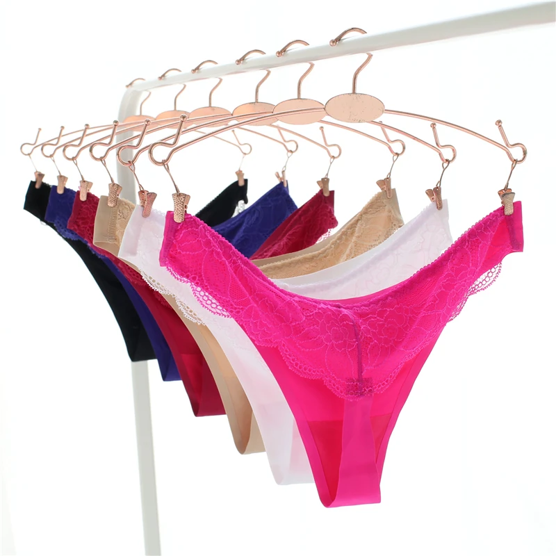 3 шт./лот стринги сексуальное нижнее белье бесшовное кружевное женское женские M