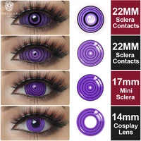 22mm sclera lenses rinnegan sharingan contact lenses 17mm mini sclera contacts halloween cosplay contact purple spiral lens 2pcs