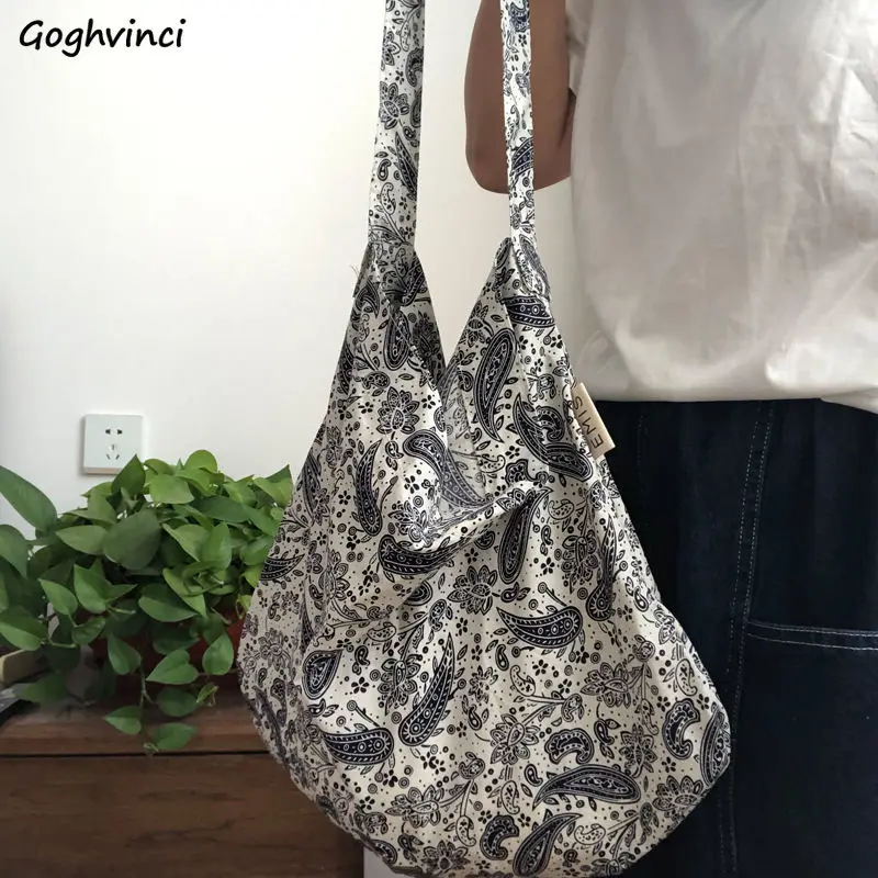 

Сумка для покупок женская с цветочным принтом, складной саквояж на плечо, Повседневная простая винтажная вместительная сумка для продуктов