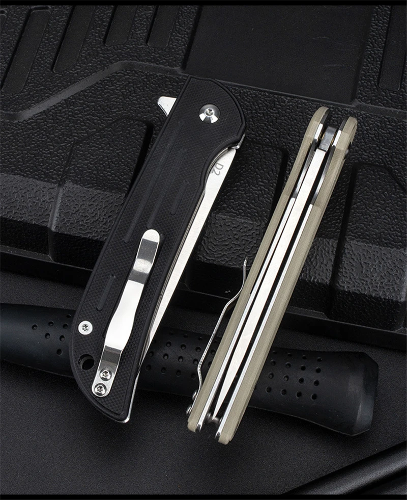 

Kesiwo KH44 D2 Blade G10 Handle Ball Bearing Flipper Utility Outdoor Camping Hunting Knife EDC Pocket Folding Knife