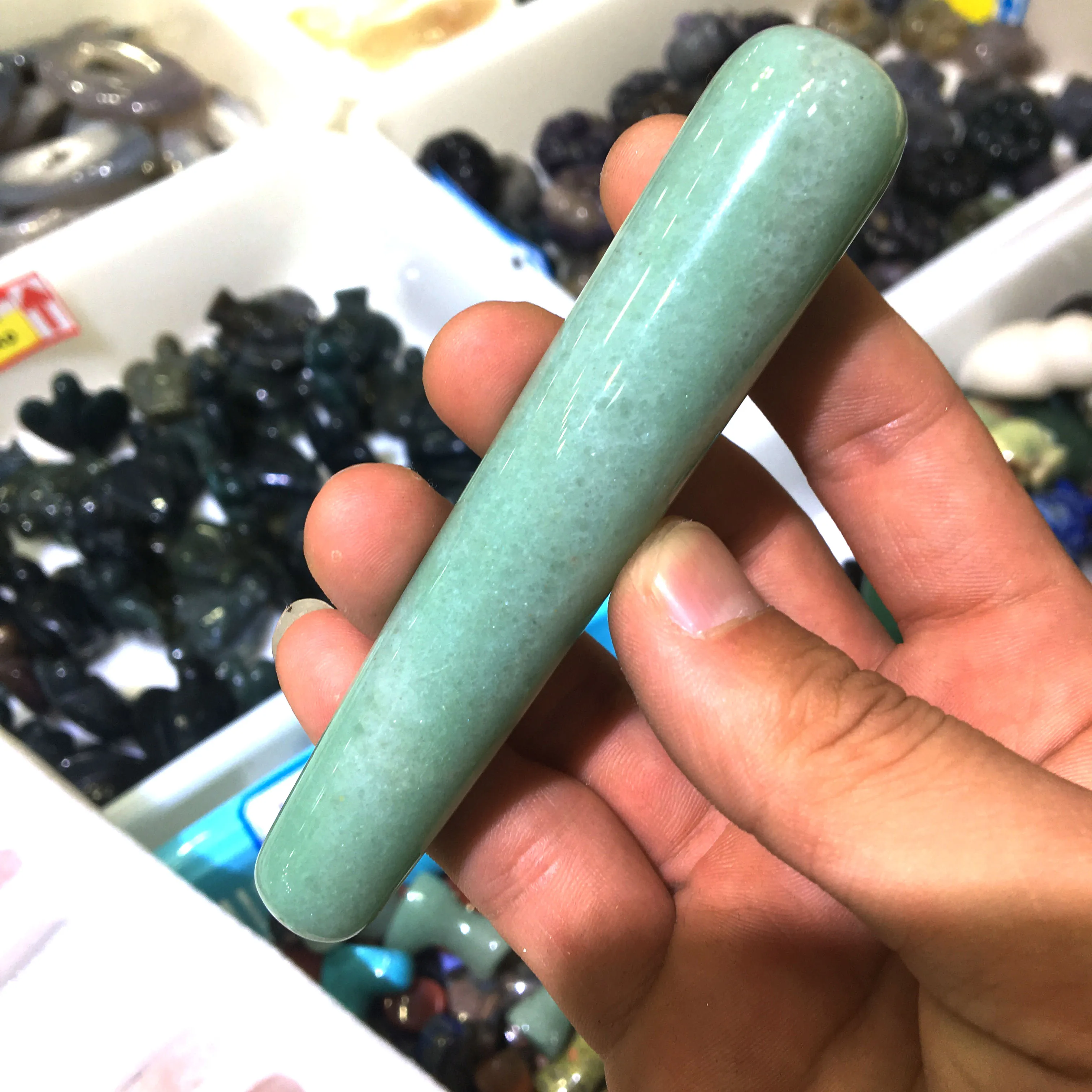 

All kinds of natural stone massage stick meridian health facial beauty point free mail