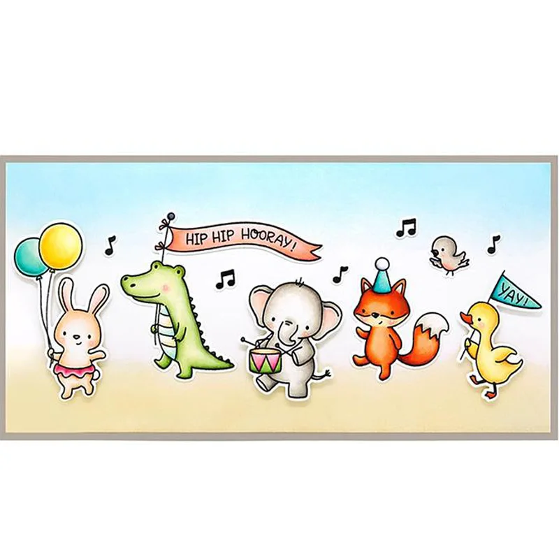 Прозрачные силиконовые штампы с очаровательными животными и фразой новинка 2019