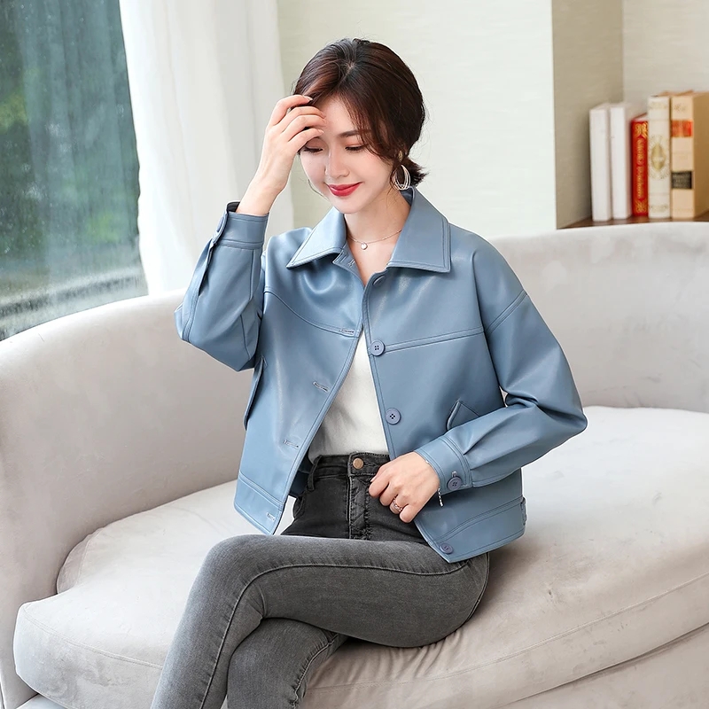 Женский однобортный жакет размера плюс на осень Свободные Студенческие Короткие