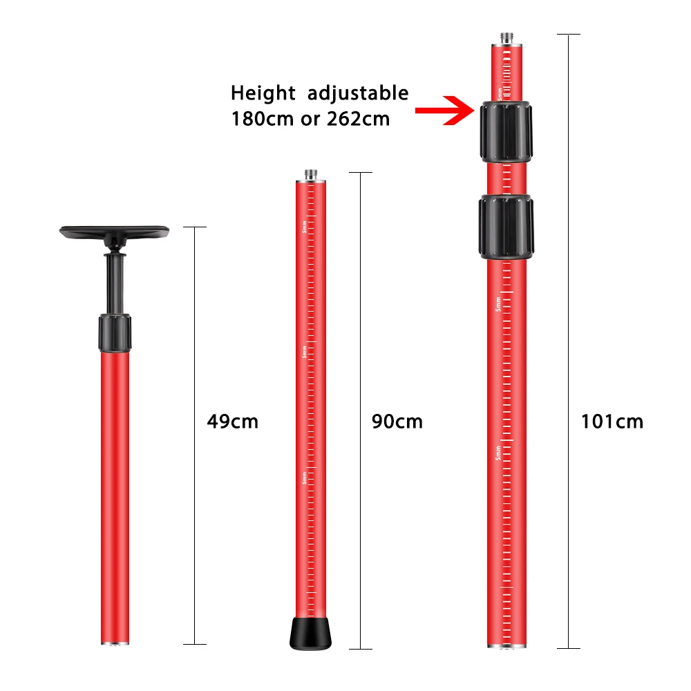 Laser Telescoping Pole Extend Level Bracket With 1/4&quotand 5/8&quot Adapter Mount Ceiling Leveling Rod For level 4M/2.8M | Инструменты