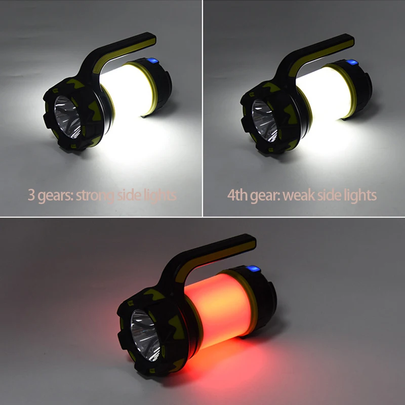 

Люмен Кемпинг поисковый фонарь светодиодный кемпинговый фонарь светильник Открытый Фонарь для палатки вспышка USB Перезаряжаемый порт прож...