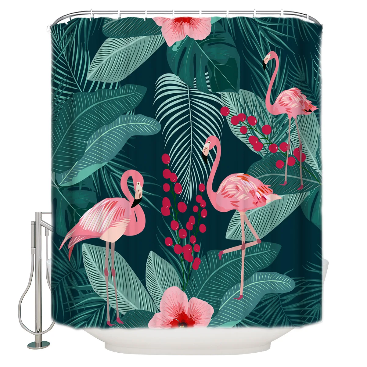 Цветочный принт фламинго занавески для душа водонепроницаемая ткань большие