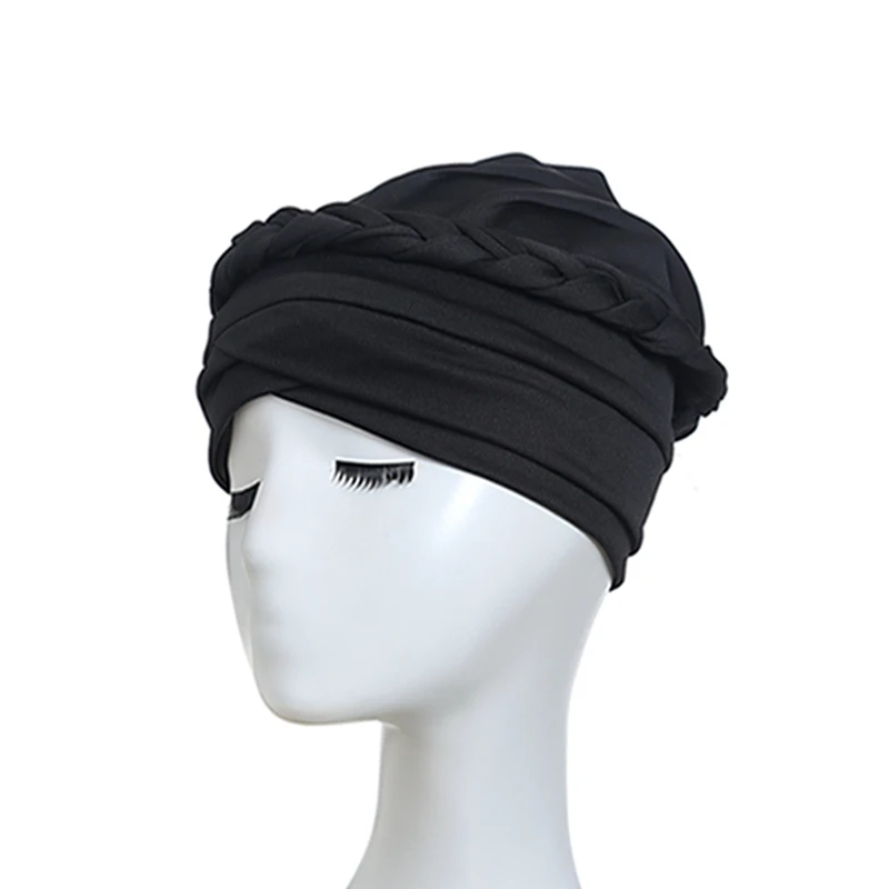 Новые женские шапки мусульманская Европа Америка монохромный один Плетеный