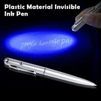 new plastic material invisible ink pen ballpoint pens office school supplies with uv light secret writing ballpoin pen