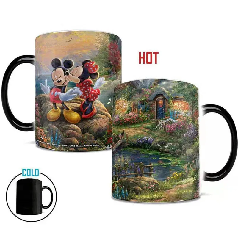 1 шт 350 мл Disney Микки стакана воды Теплочувствительный Цвет изменение Керамика