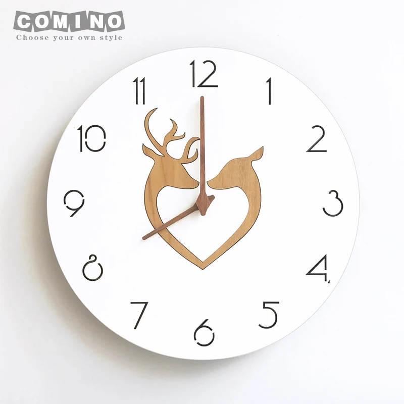 

Nordic Simple Wall Clock Fashion Silent Wooden Modern Art Wall Clock Creative Round Living Room Reloj Pared Home Decor EB5WC