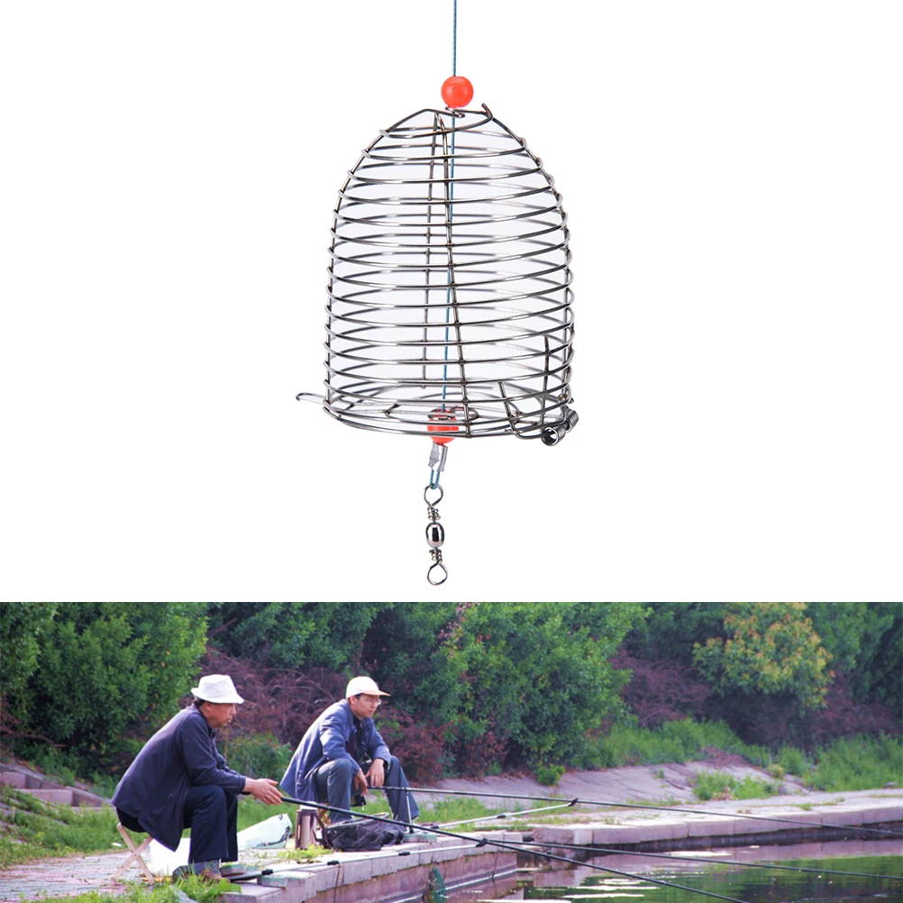 1 шт. Нержавеющая сталь Рыболовная Ловушка клетка корзина Клетка Приманки фидер