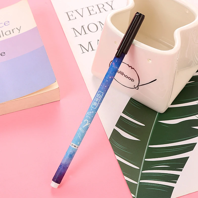 

7Pcs Constellation Gel Pen Novelty 0.5mm Starry Black Ink Pen for Girl Gift Student Stationery School Writing Office Supplies