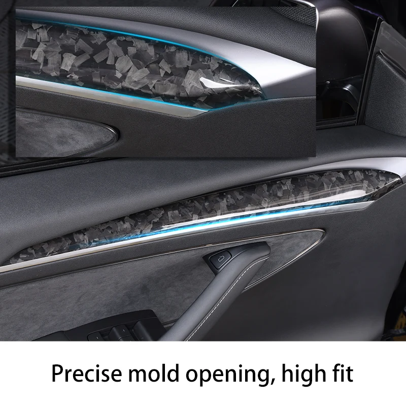 CREATE CARBON Interior Modification For Tesla Model 3 Y Car Door Inner Trim Real Carbon Fiber Accessories Parts | Автомобили и