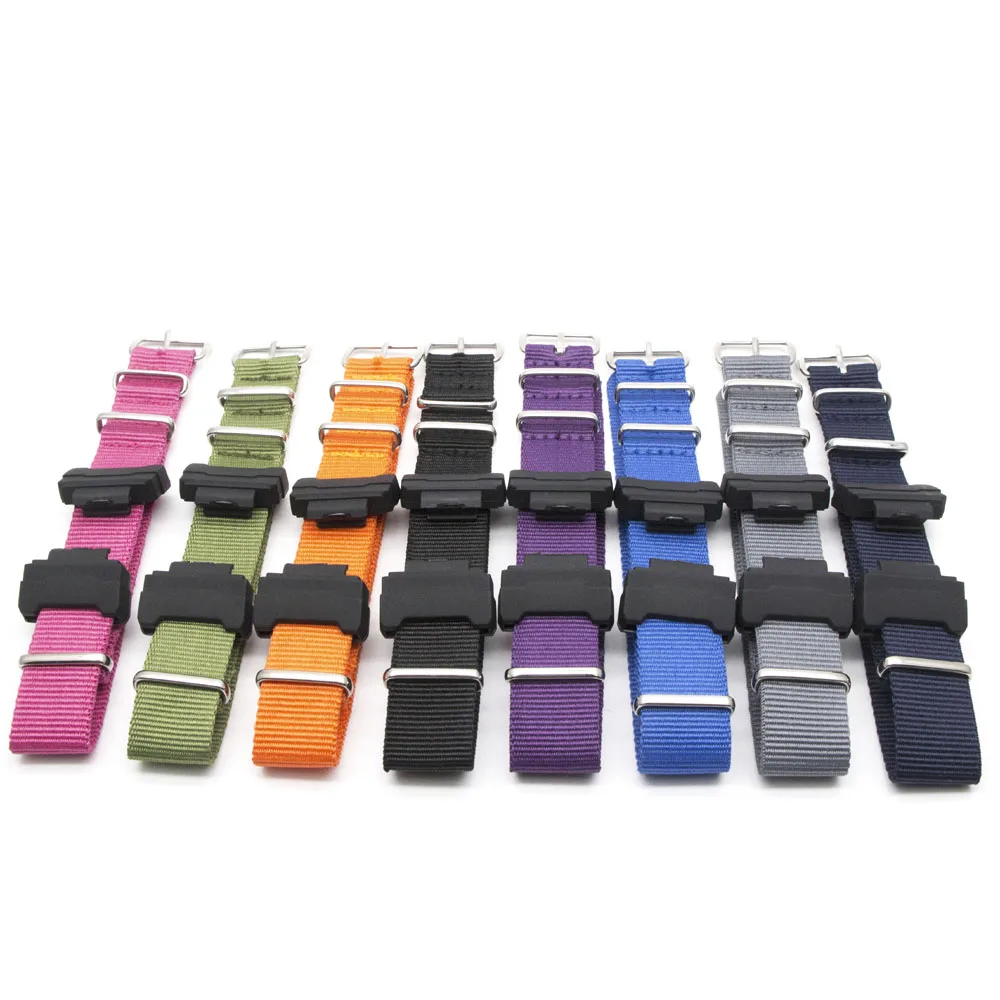 

Table Attachment 22mm For Casio G-Shock Strap Men's Outdoor Sport Nylon Watchbands Canvas Bracelet Silver Buckle