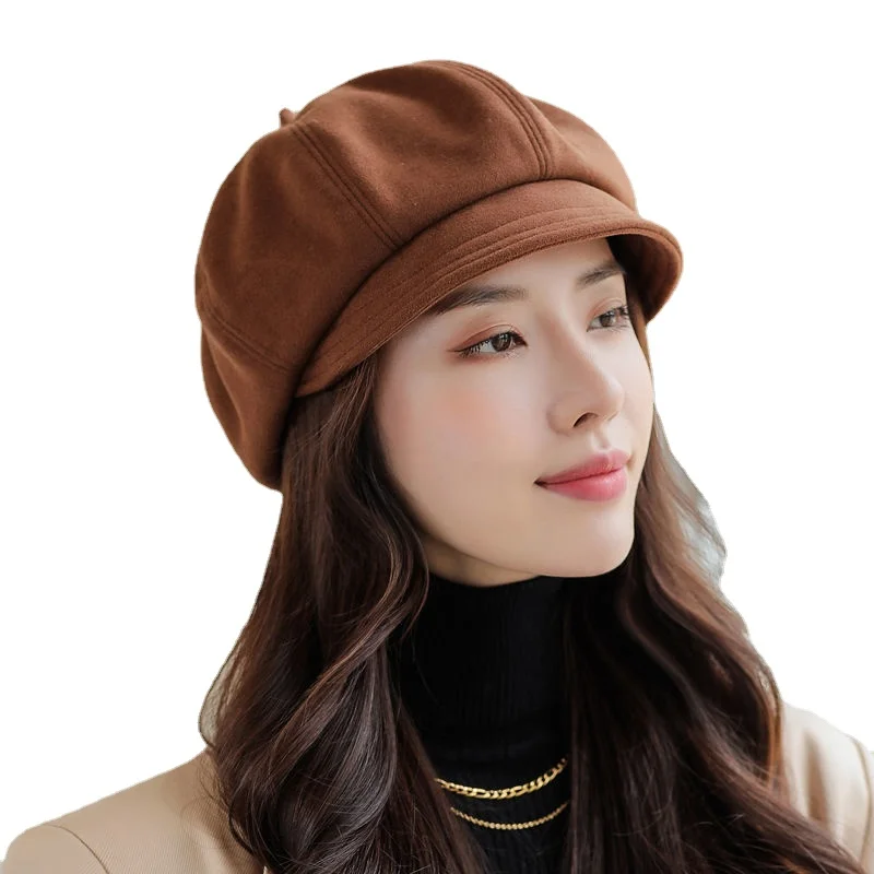 Beret Hat for girls Spring Autumn Vintage Japanese British Versatile Fashion Korean New Winter Octagonal Hat Y020