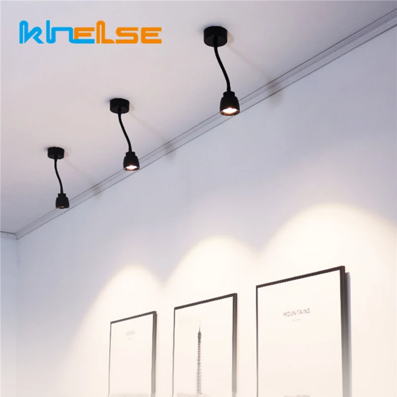 

Modern LED Flexible Hose Ceiling Spotlight Surface Mounted 5W Twist Arm Lamp Bedroom Bedside reading Study Wall Lighting Fixture