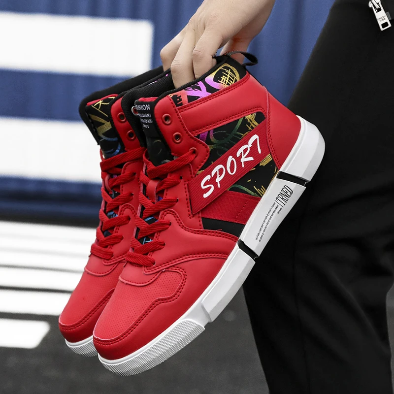 

Мужские кроссовки для скейтборда, Красные кроссовки с принтом, повседневная обувь для весны, 2021