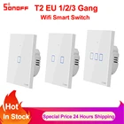 Sonoff TX T2 EU 1 2 3 Gang Wifi переключатель умный дом Дистанционное управление RF настенный сенсорный Таймер светильник переключатель через Ewelink работа с Alexa