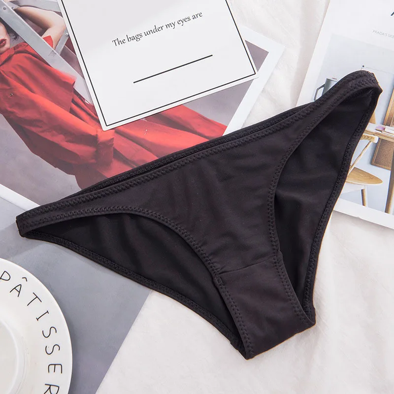 Lingerie Low-waist Sexy Thong Half-covered Buttocks Ladies Panties Soft milk silk solid color triangle thong | Женская одежда
