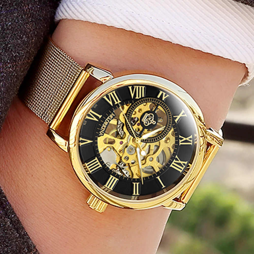 Часы скелетоны ORKINA Мужские механические модные брендовые Роскошные