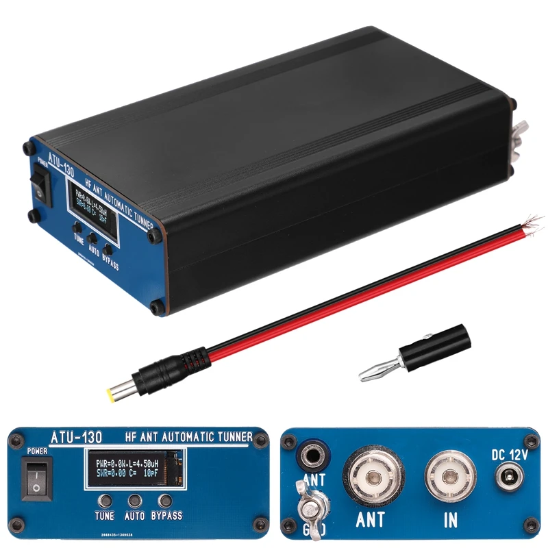 Автоматический антенный тюнер коротковолновый 120 Вт с реле HF32 10А и HF33 5А AT130-1 1.9-54 МГц мини-радиоустройством.