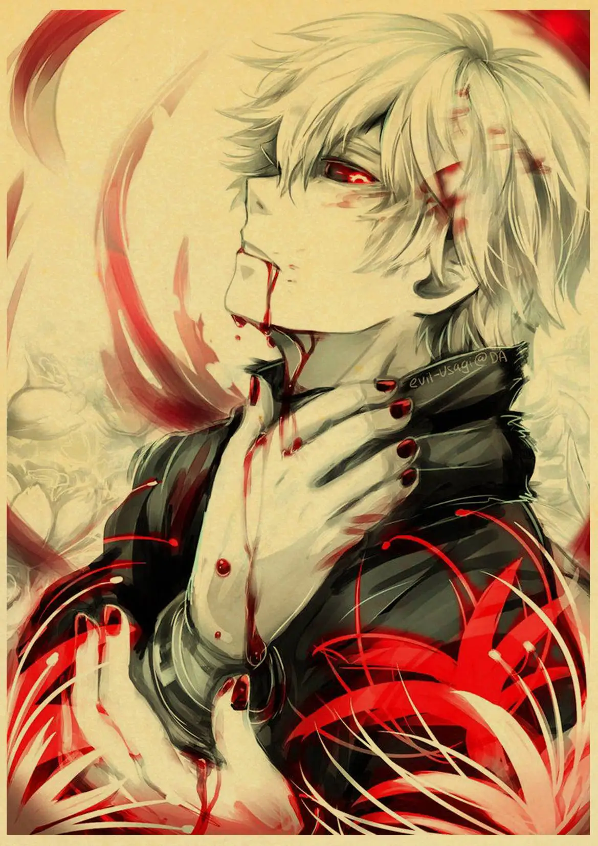 

Japanese cartoon anime Tokyo Ghoul Zombie Vintage Paper Poster Wall Painting Home Decoration 42X30 CM 30X21 CM