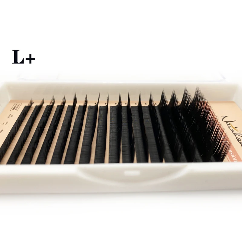 Natural L/L+/LC/LD/LU(M) Curl False Eyelash Extension 8-15Mix, Matt Black PBT Mink Eyelashes for Grafting L Shaped Makeup Lashes by NATUHANA image 2