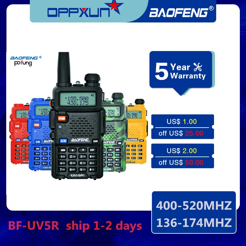 

Baofeng Uv-5r Walkie Talkie Uv5r Cb Ham Radio Station Upgrade Version Transceiver 128CH 5W VHF UHF UV 5R Dual Band Talkie-walkie