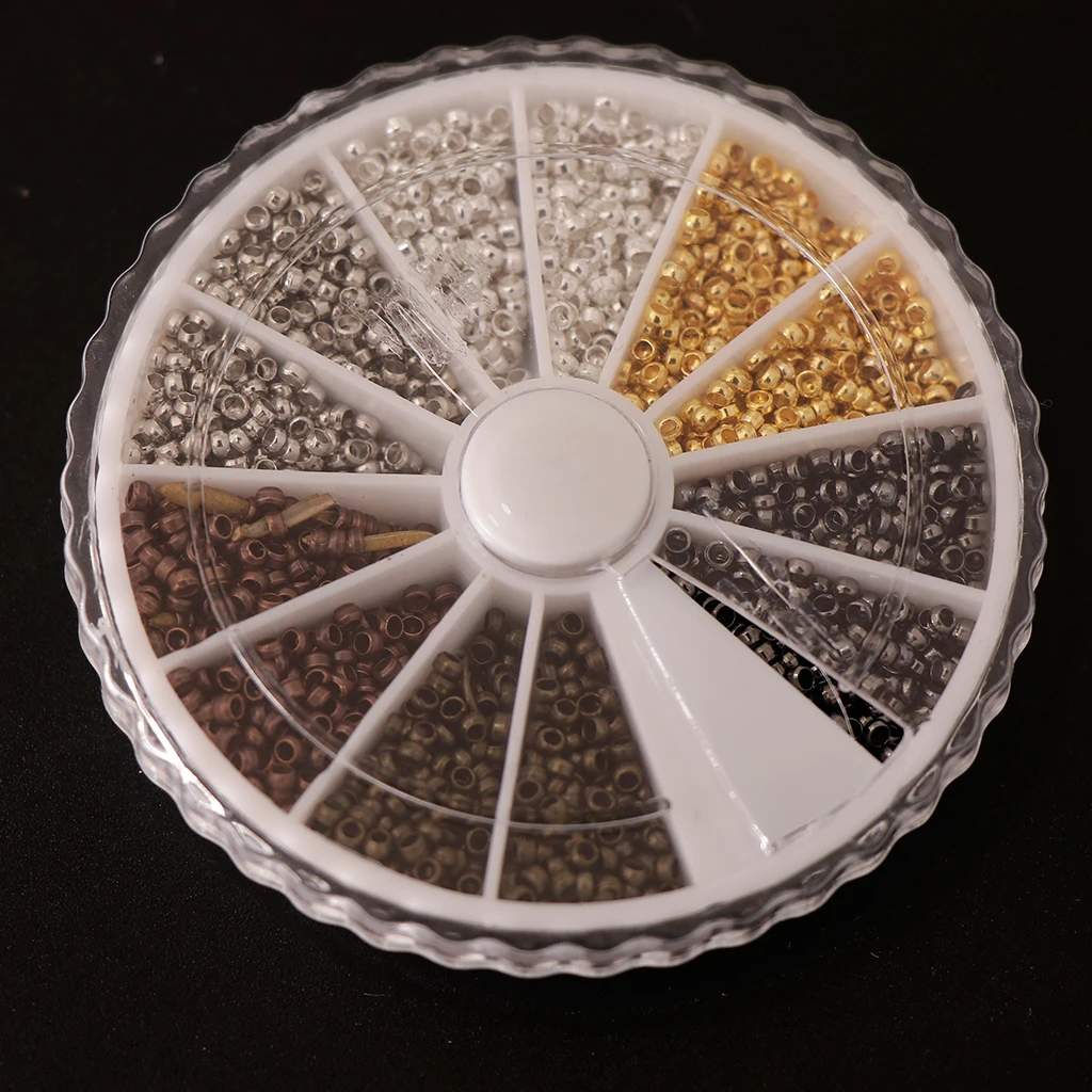 

3000pcs/Lot Round Tube Crimp End Ball Spacer Beads Cord Jewelry Finding DIY