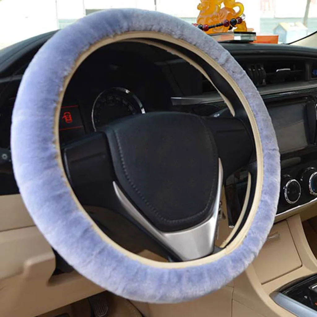 Зимний супер мягкий плюшевый чехол рулевого колеса автомобиля универсальный