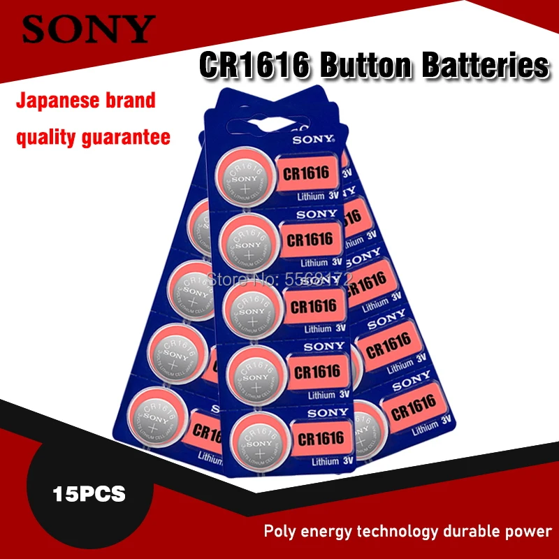 

15Pcs Sony 50mAh 3V Lithium Button Cell Battery CR1616 DL1616 BR1616 ECR1616 5021LC L11 LM1616 CR 1616 Coin Cell Batteries