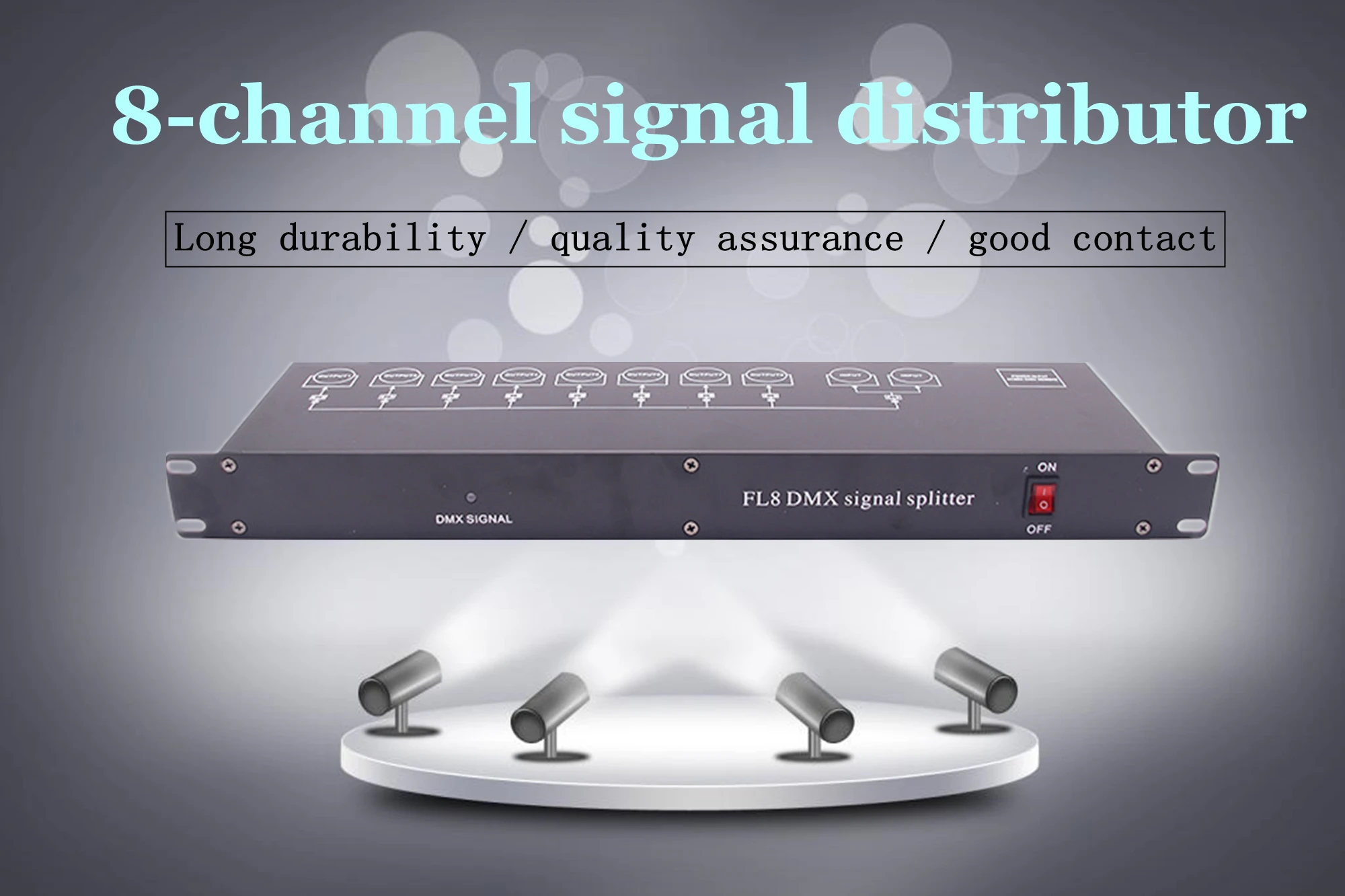 Stage lighting controller DMX512 splitter Optical signal amplifier splitter 8-channel DMX splitter for stage equipment