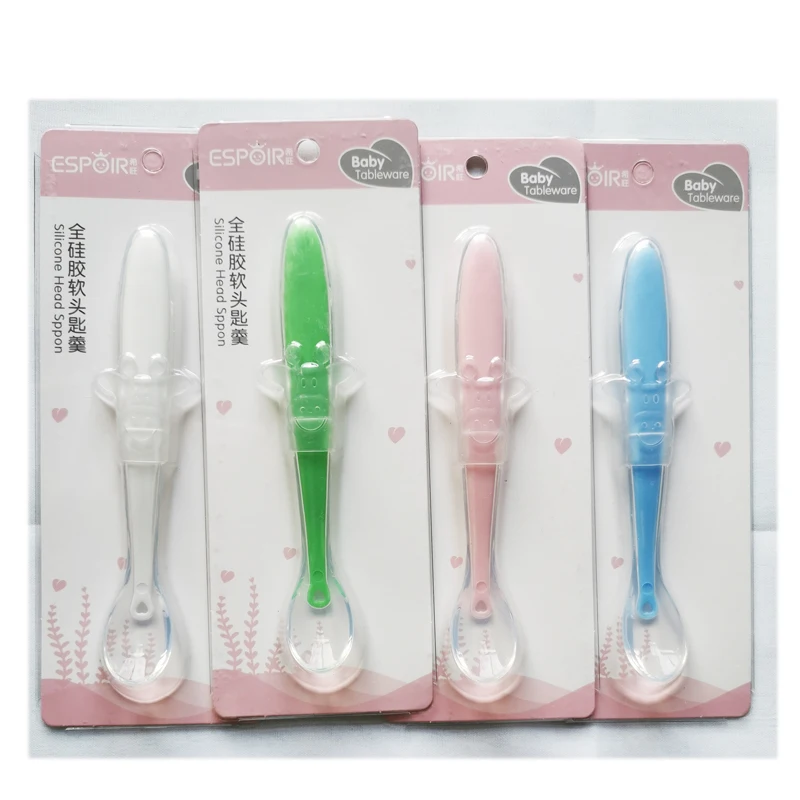 Антиразрывная силиконовая ложка для малышей ложки кормления обучающая посуда