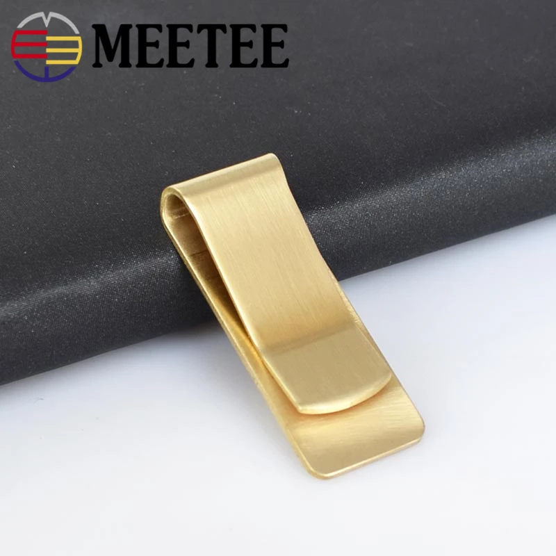 1 шт. Meetee 50*20 мм Ретро латунный толстый стиль зажим Пряжка бумажник для мужчин и