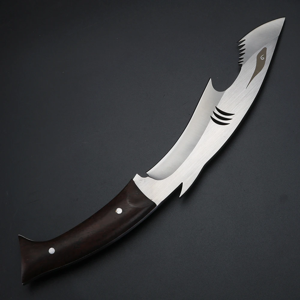 Нож с фиксированным лезвием типа акулы для кемпинга охоты|Ножи| |