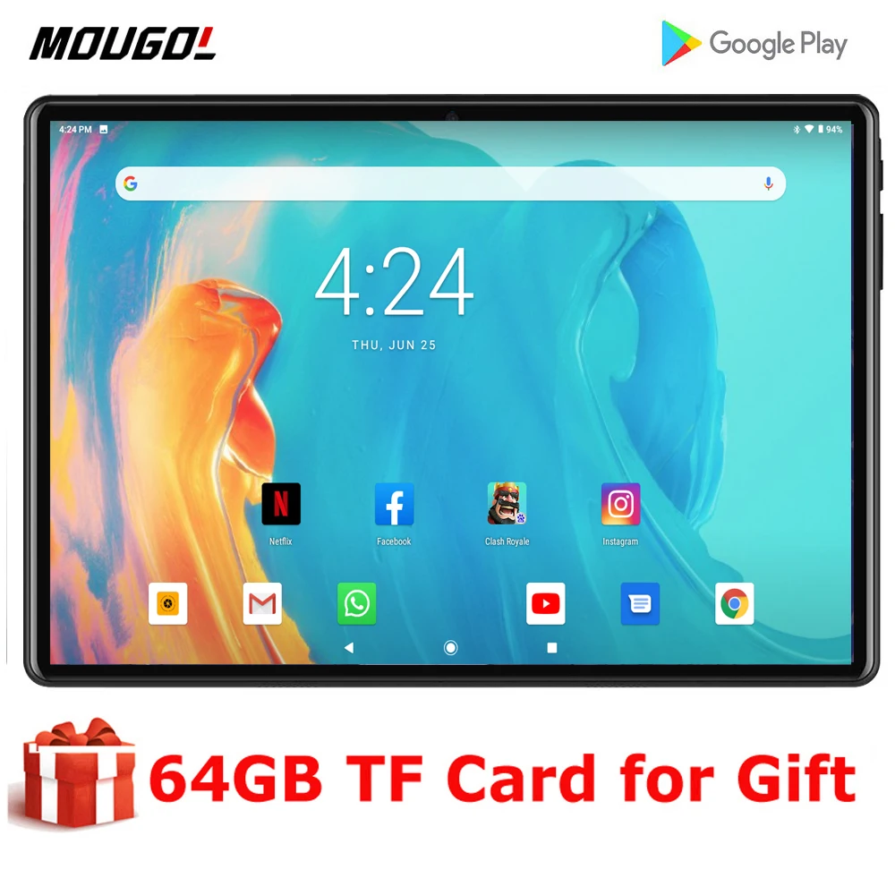 2020 новый оригинальный 10-дюймовый планшетный ПК Восьмиядерный 64 ГБ ROM 1280*800 IPS 2.5D