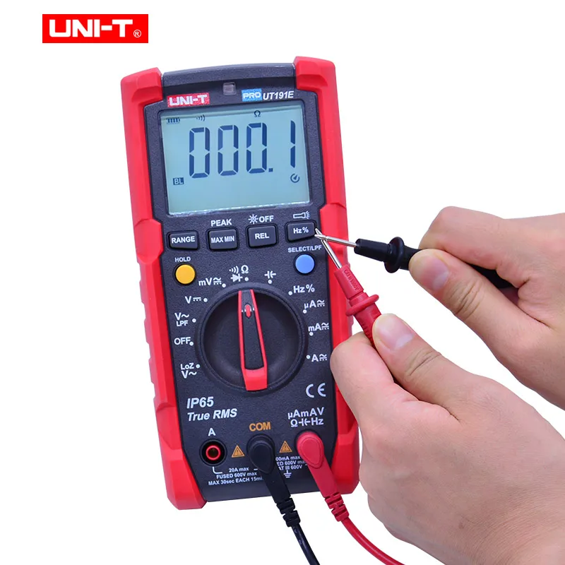 

UT191E/UT191T Professional Digital Multimeter,True RMS IP65 Waterproof,6000 Count DMM 20A Ammeter 600V Volt ACV LOZ LPF Tester