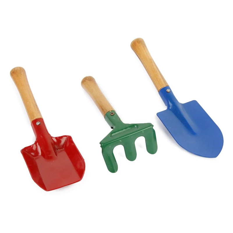 

3Pcs Outdoor Garden Tools Set Rake Shovel Playset Kids Beach Sandbox Toy