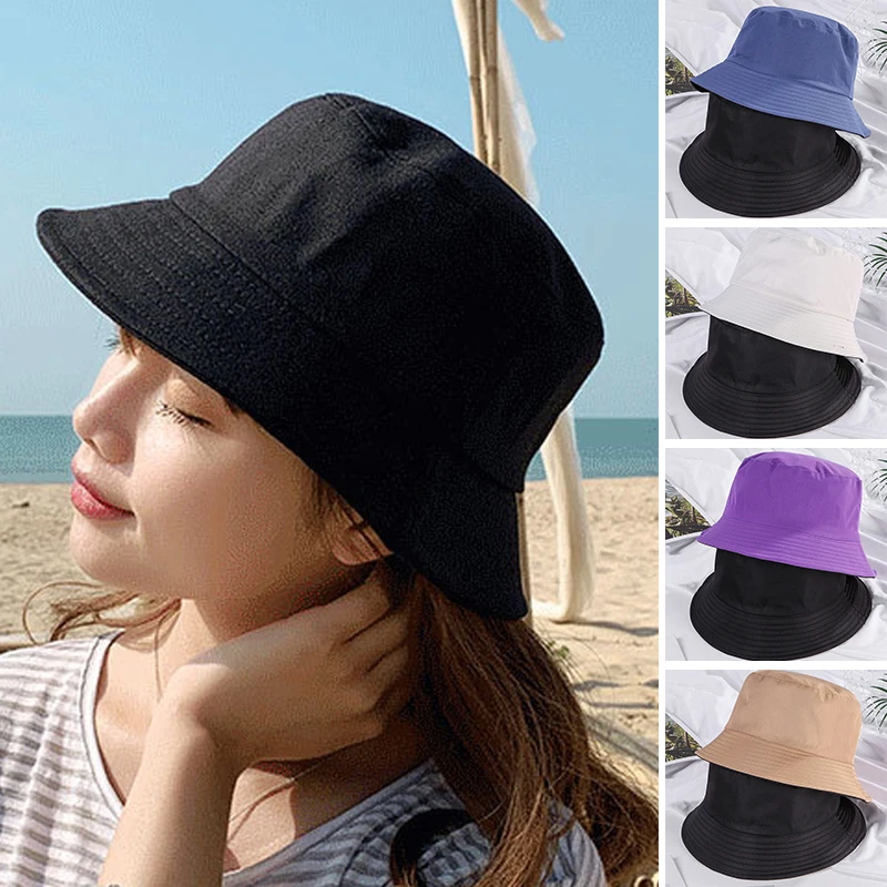 

New Double-Sided Fisherman Hat Fashion Summer Ladies Sun Hat Tide Letter Printing Wild Basin Hat Hip Hop Bucket Hat General