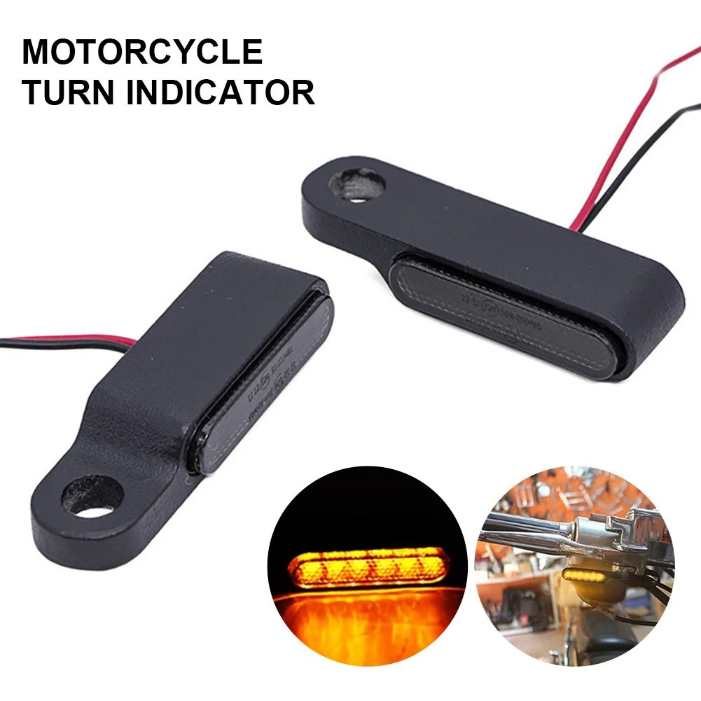 

1Pair LED Sequential Motorcycle Turn Signal Indicator 12V Amber Blinker Waterproof Handlebar Flashing Light Indicator Lamp