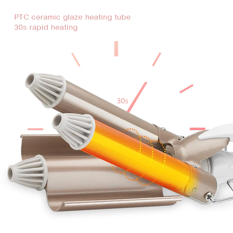 Щипцы для завивки волос профессиональные керамический стайлер с тремя бочонками