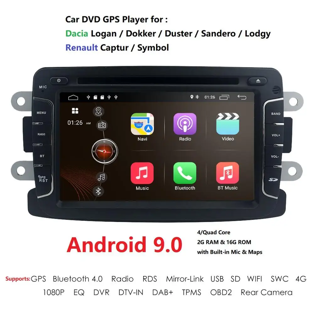 Hizpo емкостный экран gps Навигатор Радио для Dacia Renault Duster Logan Sandero автомобильный DVD центральный Кассетный плеер
