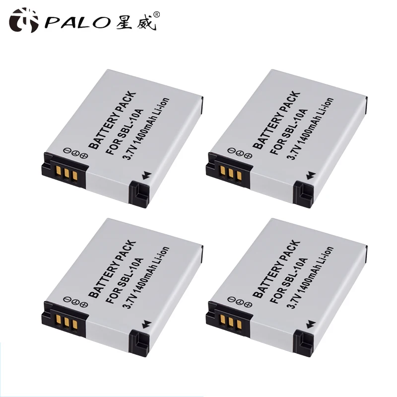 PALO 4 шт. 1400 мАч SLB 10A SLB10A батареи камеры для SAMSUNG HMX U10 U100 SL720 SL310W SL820 HZ15W HZ10W ES60|Цифровые