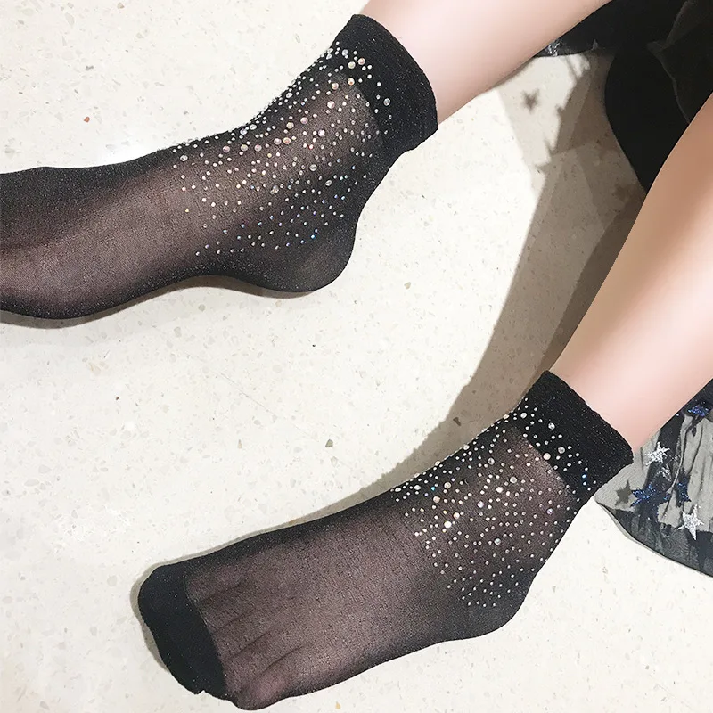 Высокие Модные прозрачные сетчатые носки KASURE с фотоэлементами для женщин и