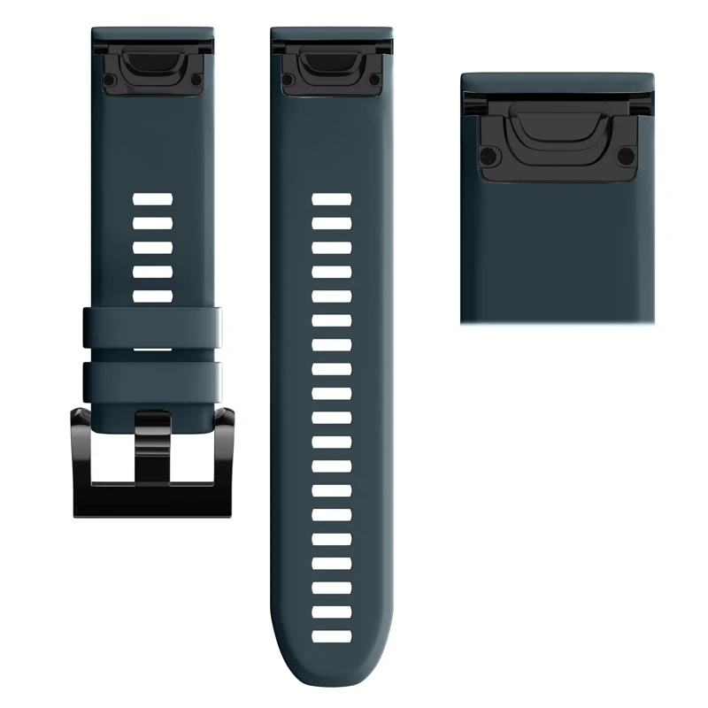 Navy 26 мм 22 мм ремешок для часов Garmin Fenix 5 5X3 3 HR для Fenix 5X Plus S60 часы Quick Release силиконовый ремешок Easyfit - Цвет ремешка: Navy