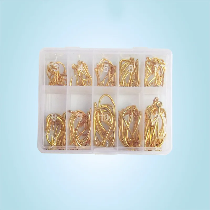 Hot Salling Box Fish Hook High Carbon Steel Barbed 3#-12# Series Fly Worm Pond Bait Bracket Fixture Hole Pesca | Спорт и развлечения
