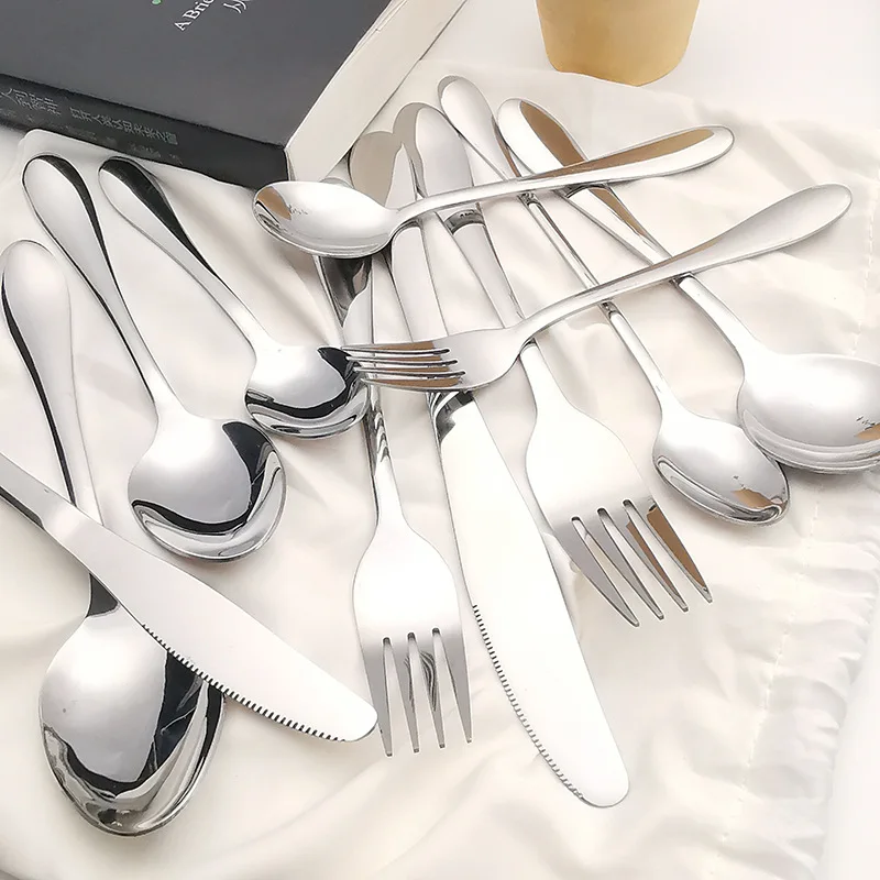 stainless steel cutlery tableware domestic Western hotel kitchen supplies Dinnerware Dinner Knife and Fork forks knives spoons | Дом и сад